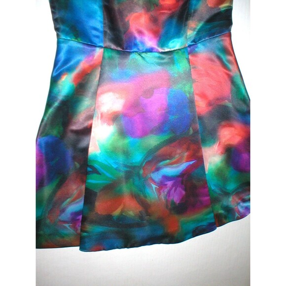 New Womens 10 NWT Designer Dress Alice + Olivia Watercolor Dress Lace Back Prett - Picture 5 of 9